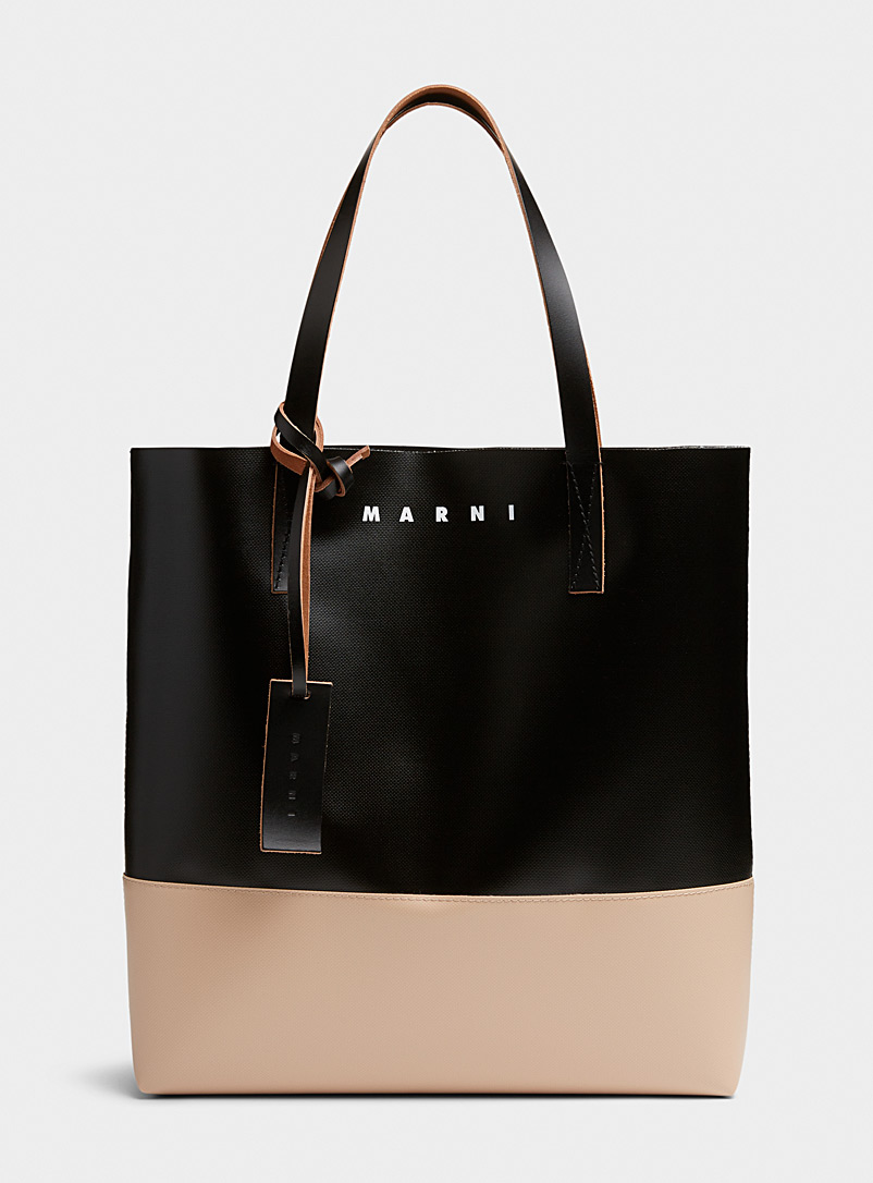 MARNI: Le sac fourre-tout bicolore Tribeca Noir pour femme
