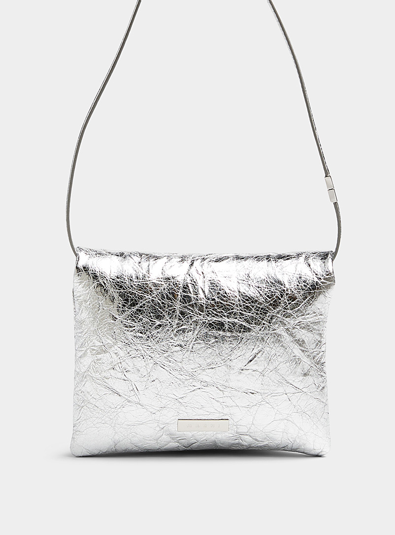 MARNI Silver Prisma small silver bag for women