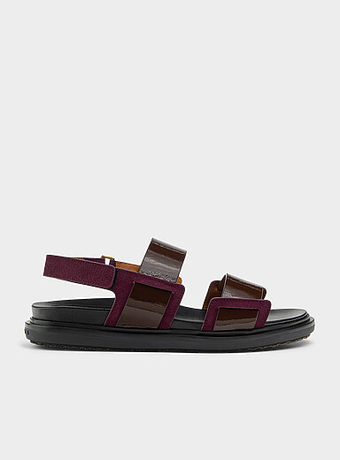 Fussbett lustrous straps prune-coloured sandals