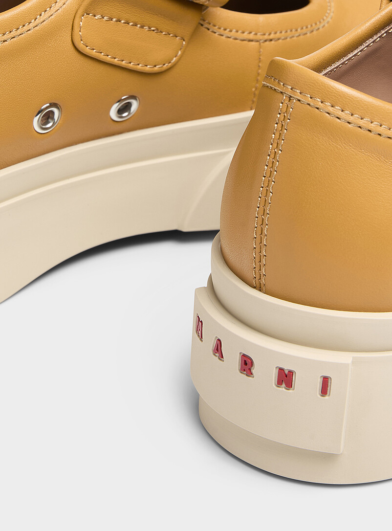 MARNI Honey/Camel Caramel leather platform Mary Janes for women