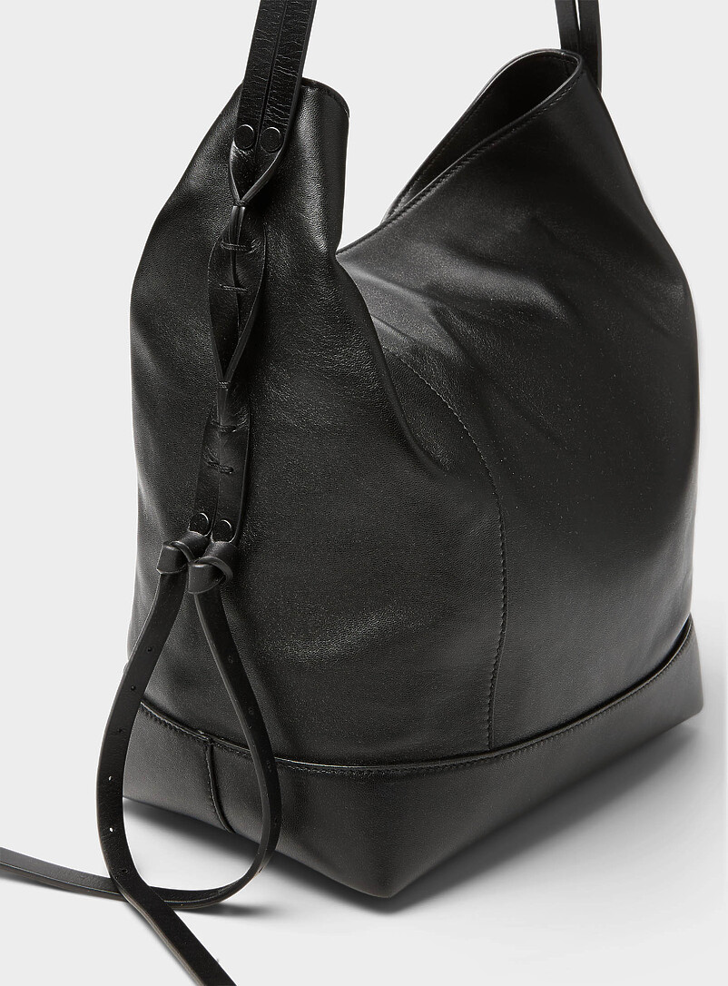 MARNI Black Lambskin leather hobo bag for women