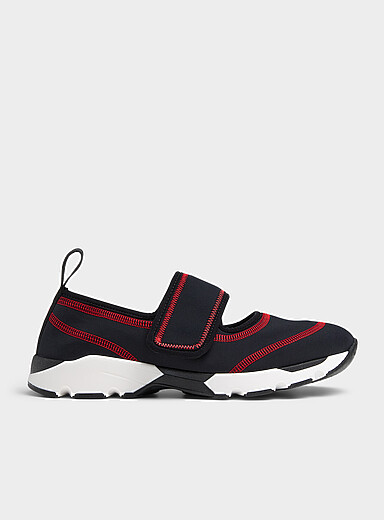 MARNI: Le sneaker Mary Jane surpiq&ucirc;res rouges Femme Noir pour femme