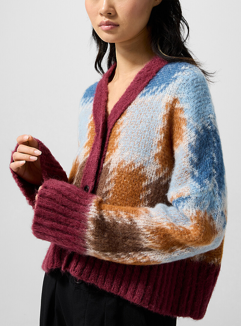 Checkered mohair cardigan product image 2