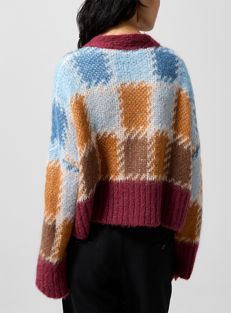 Checkered mohair cardigan product image 3
