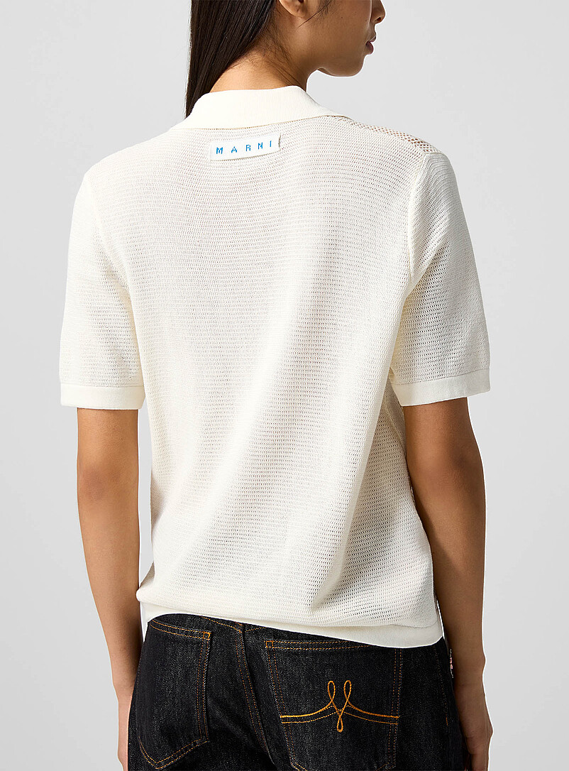 Floral motif short-sleeve openwork cardigan product image 3