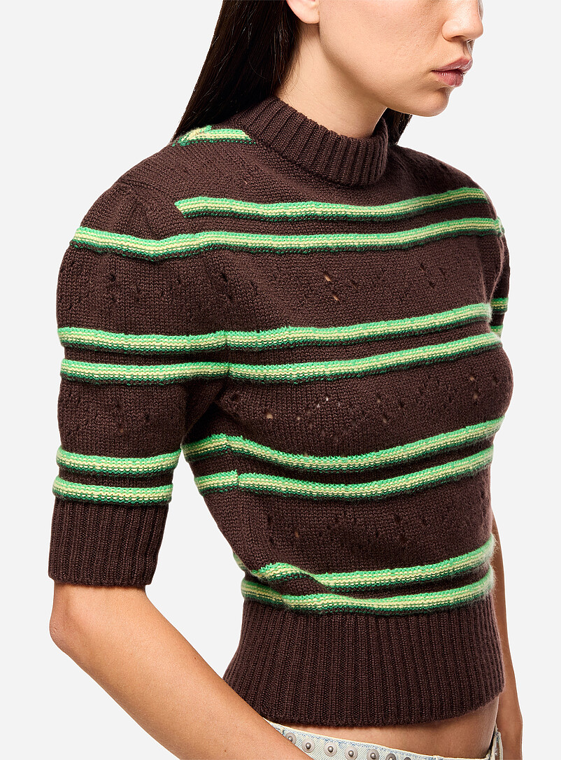 Raised stripes cashmere sweater product image 2
