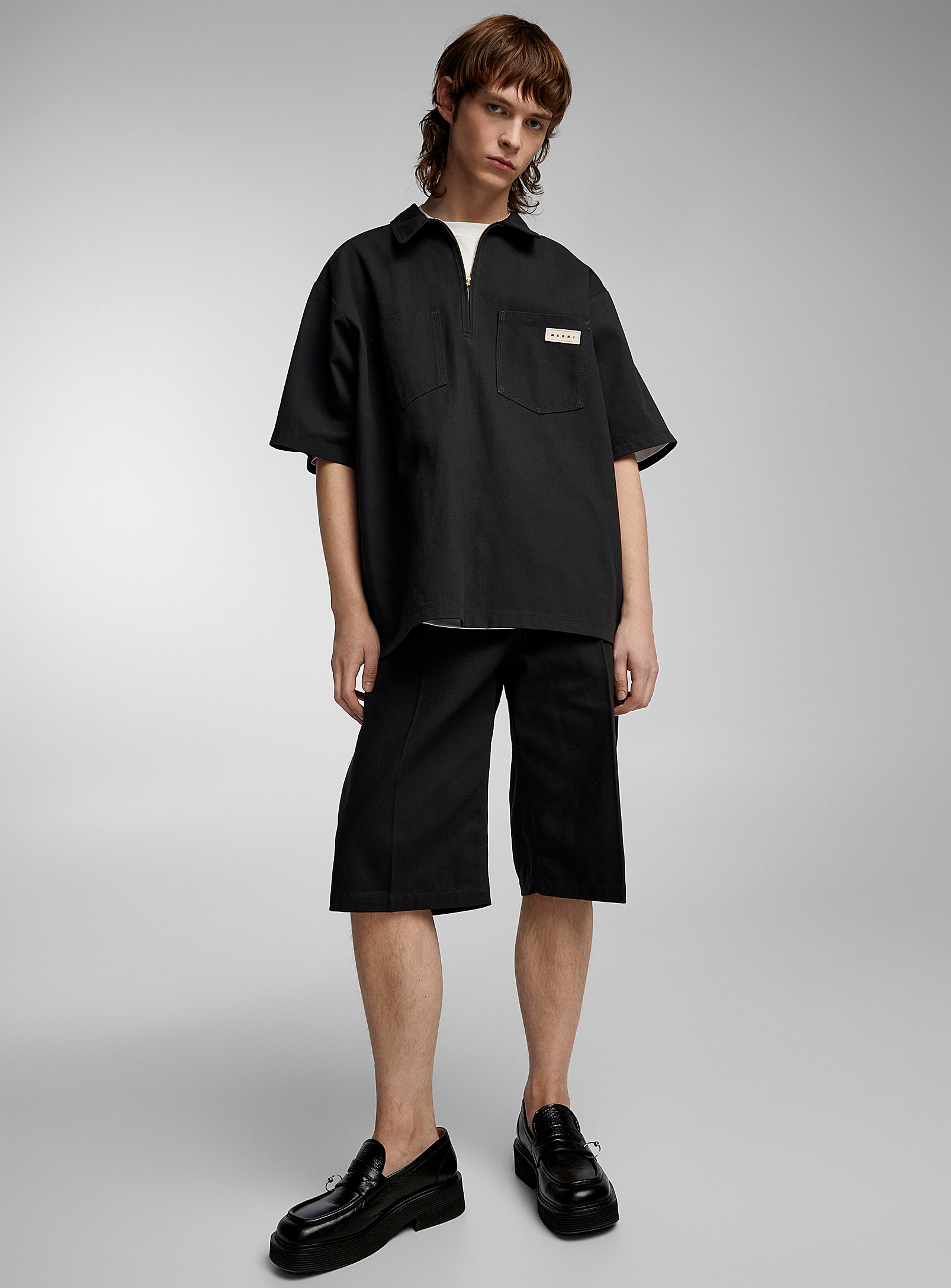 Marni Long Twill Bermuda Shorts In Black