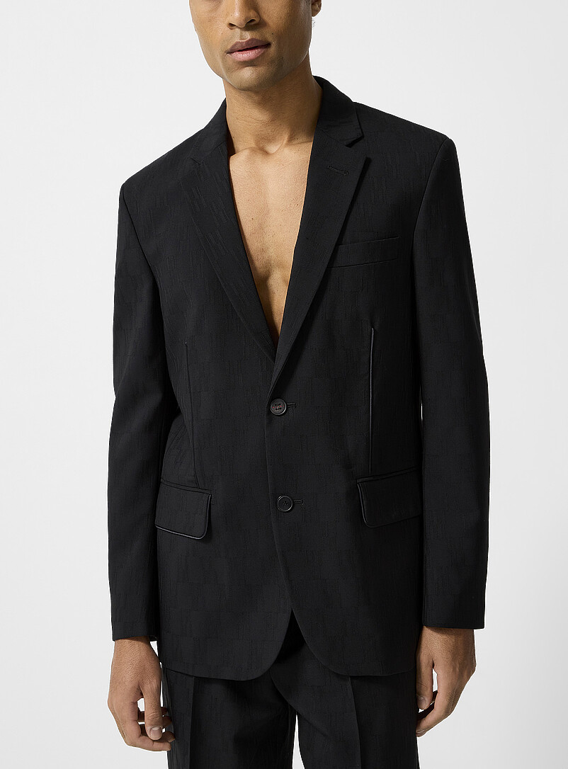 Geometric Jacquard Suit Jacket