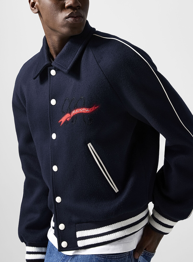 Embroidered ribbon quilted felted bomber jacket product image 2