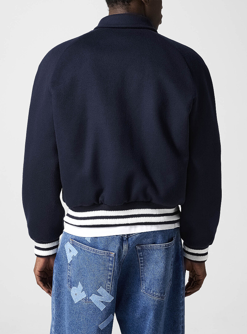 Embroidered ribbon quilted felted bomber jacket product image 3
