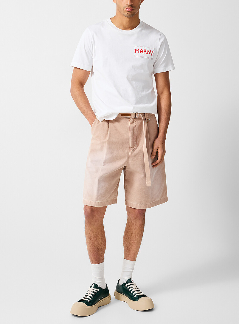 Faded Canvas Belted Bermuda Short