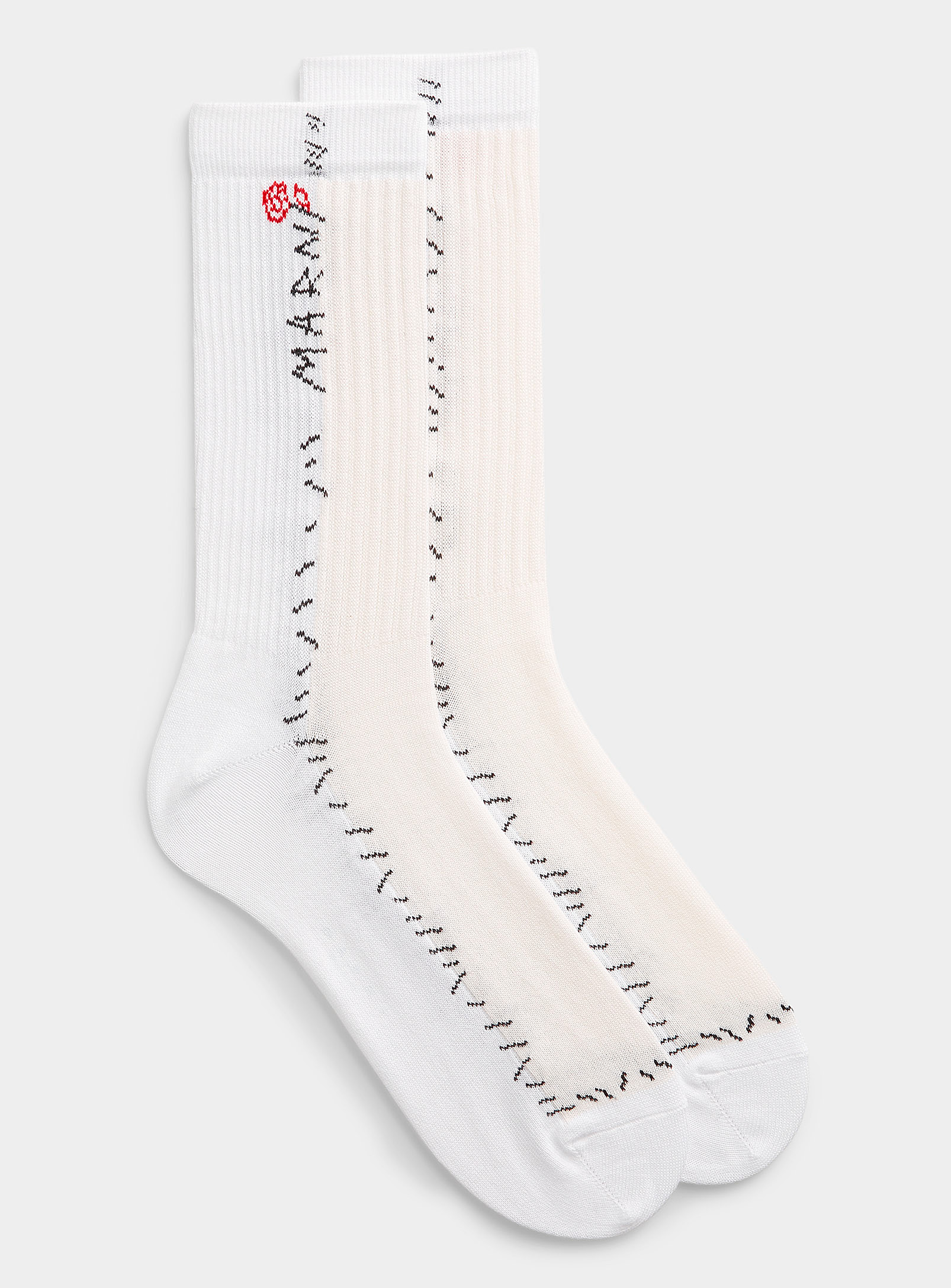 Marni Flowery Signature Socks In White