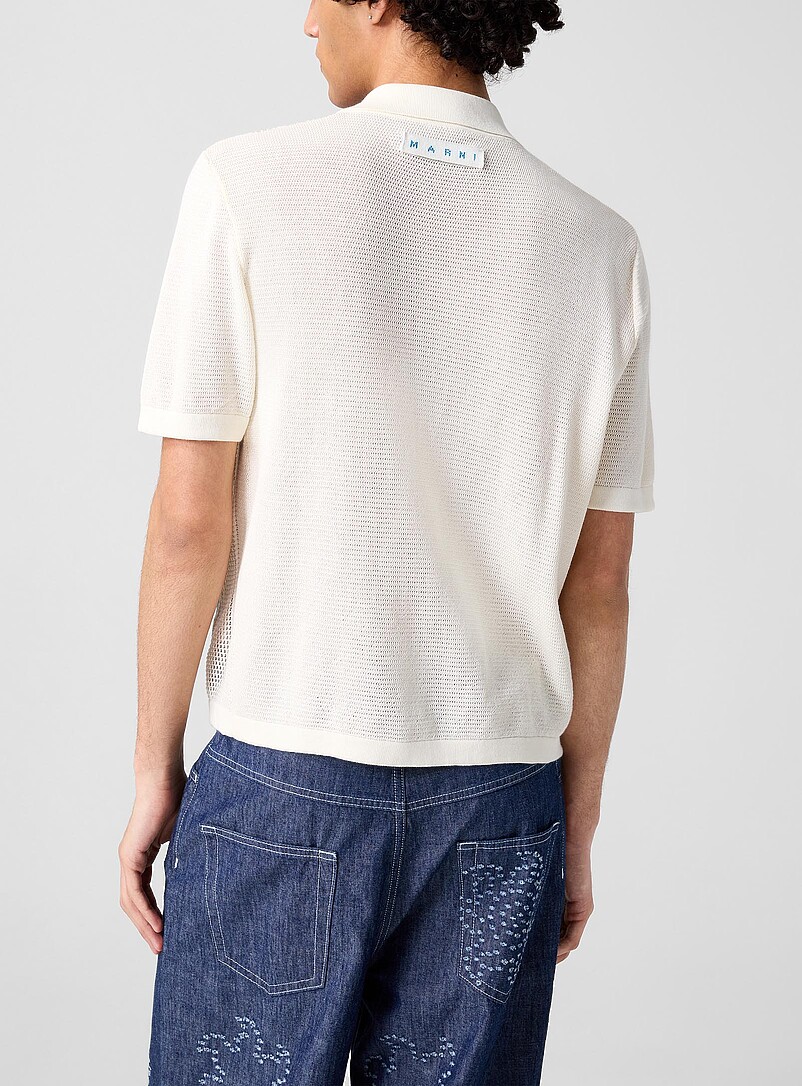 Floral motif short-sleeve openwork cardigan product image 3