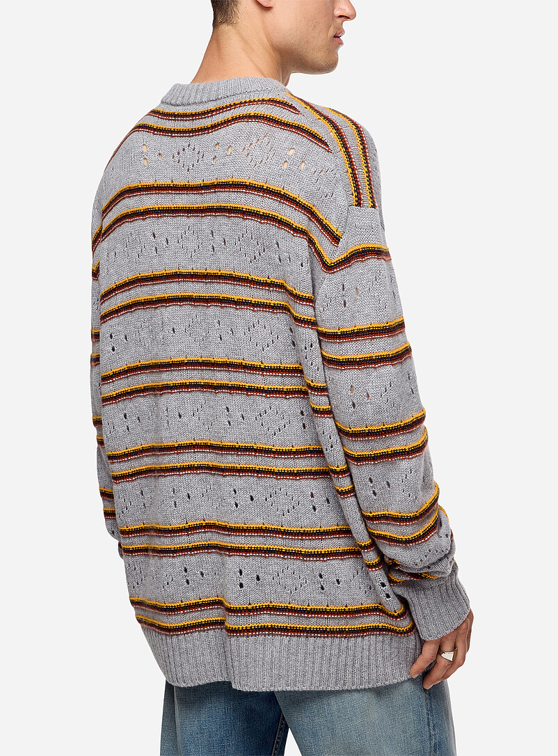 Striped openwork pure cashmere sweater product image 3
