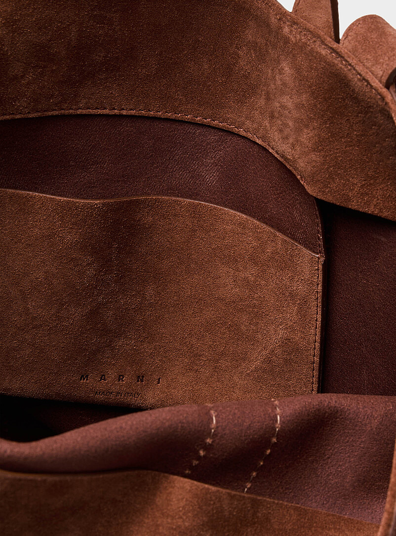 Large tobacco suede tote bag product image 3