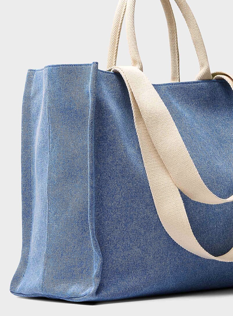 Logo small denim tote bag product image 2