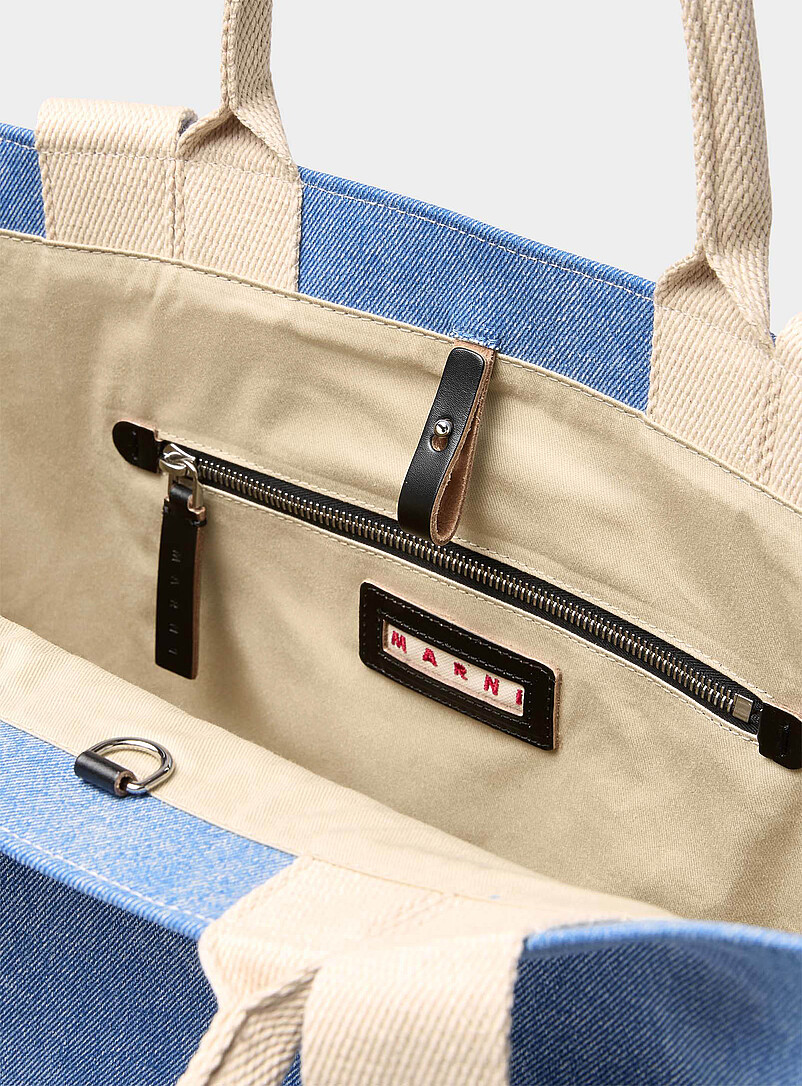 Logo small denim tote bag product image 3
