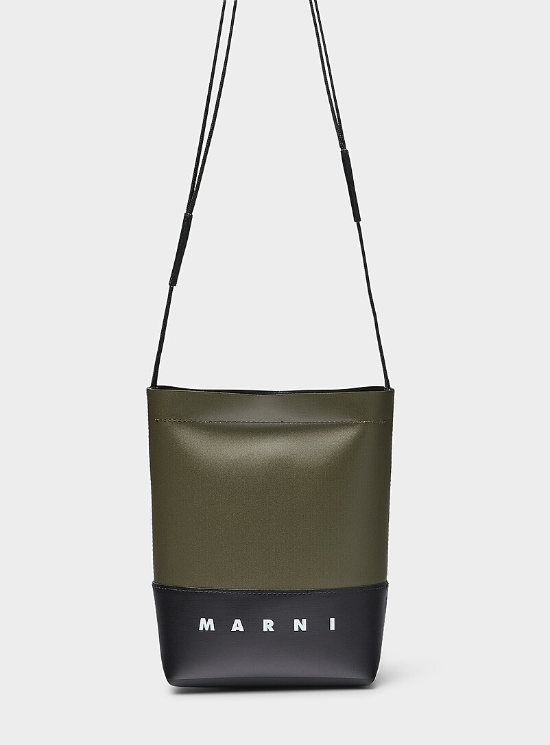 Small two-tone canvas bucket bag product image (primary)