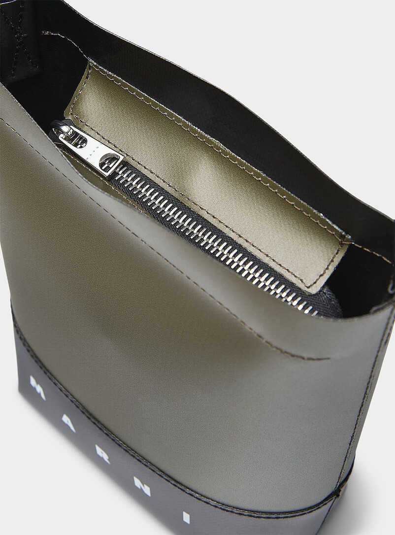 Small two-tone canvas bucket bag product image 3