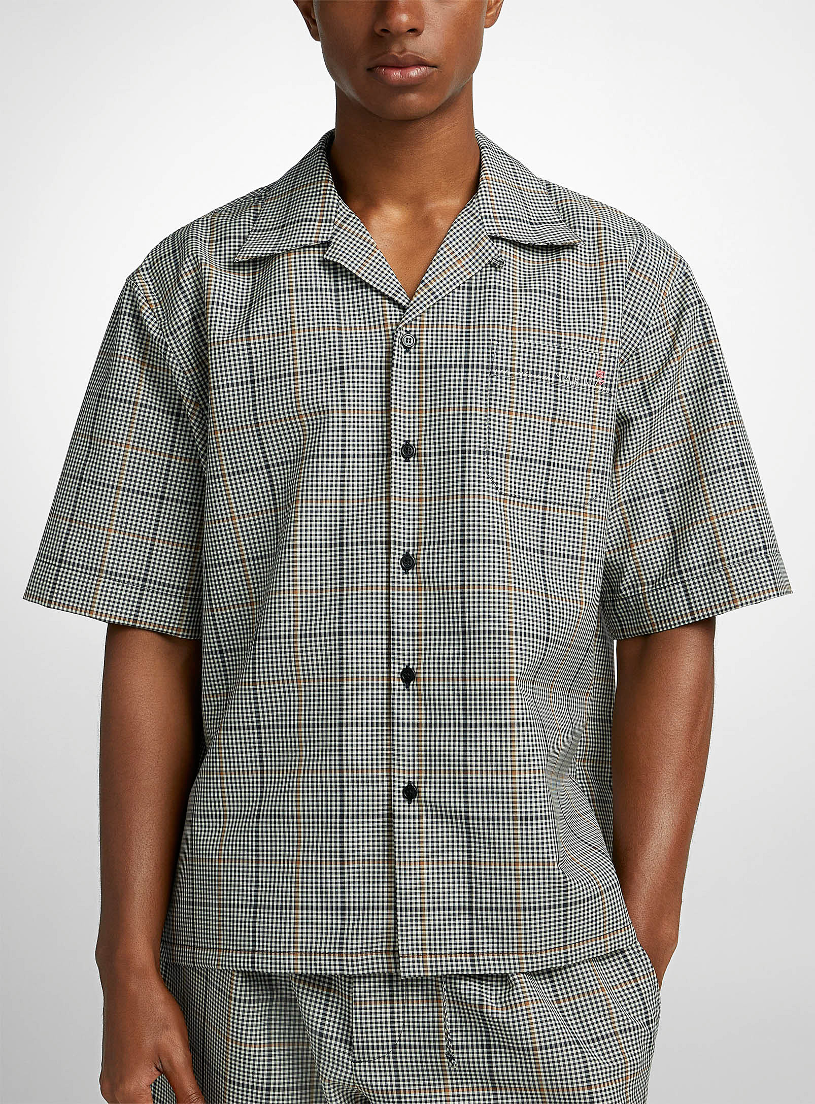 MARNI - Men's Technical wool checkered shirt