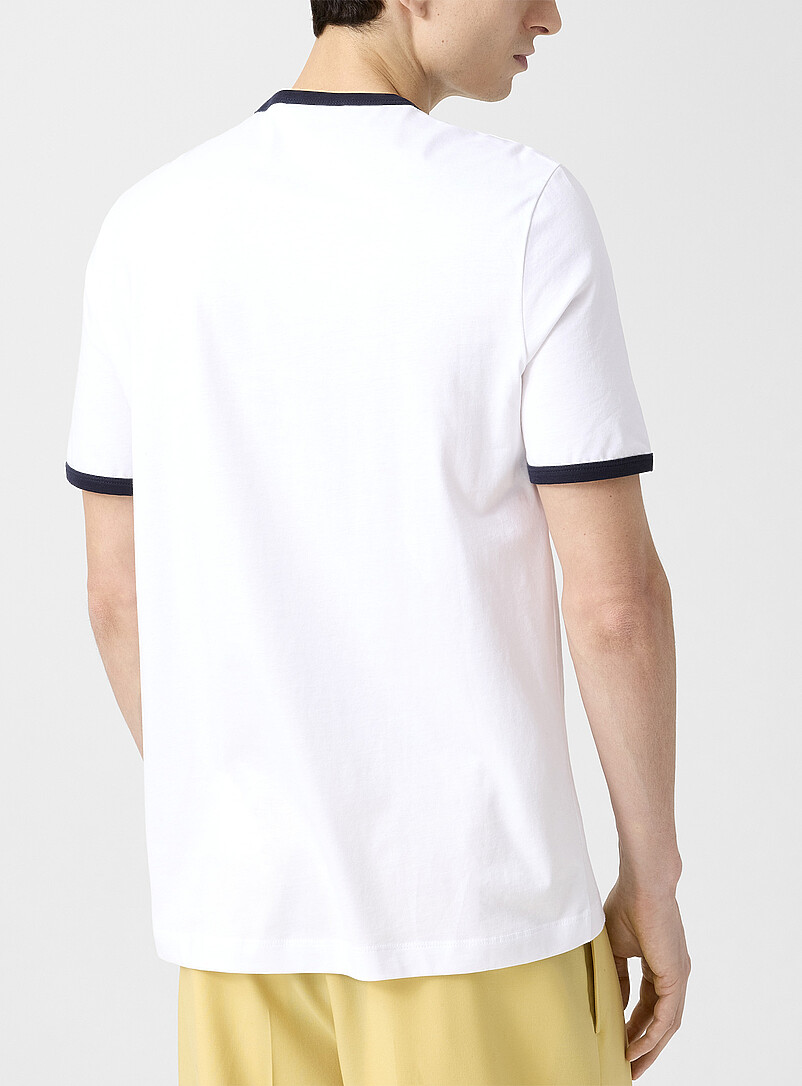 Flocked-logo ringer T-shirt product image 3