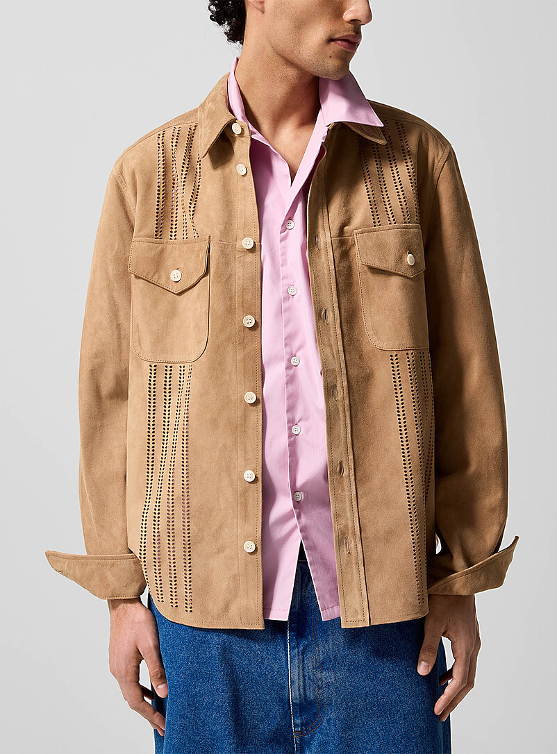 Openwork Suede Shirt