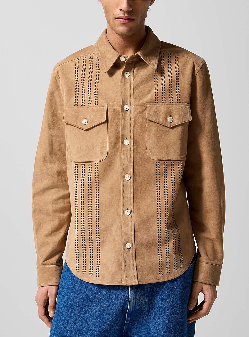Openwork suede shirt product image 2