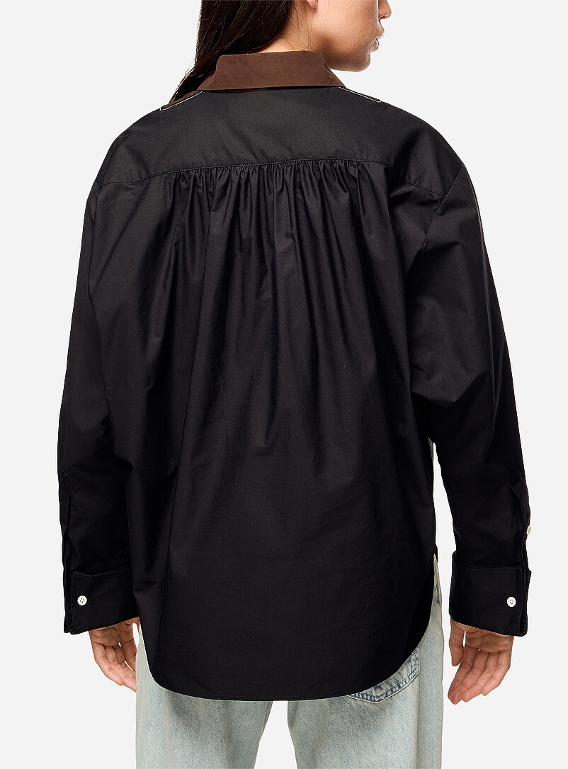 Contrasting shirt collar poplin blouse product image 3