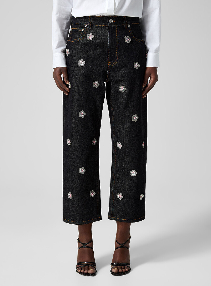 Embroidered flowers carrot-fit jean product image 2