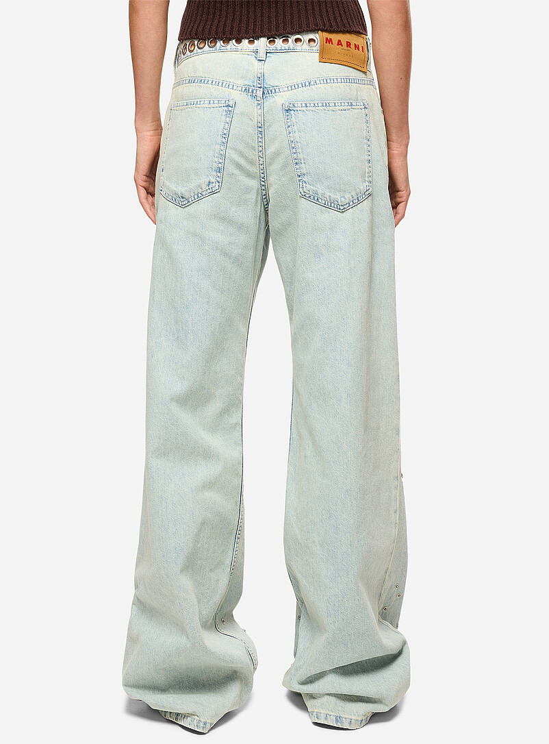 Studs and eyelets wide-leg jean product image 3