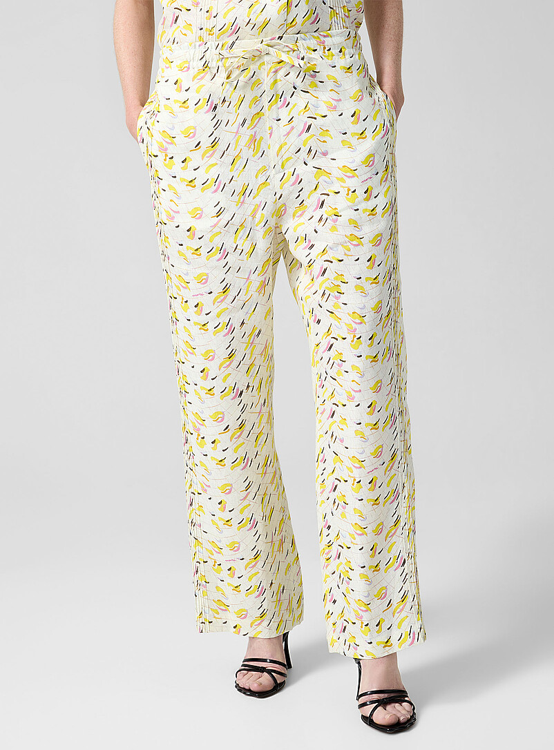 Brushstroke Wave printed linen pant product image 2
