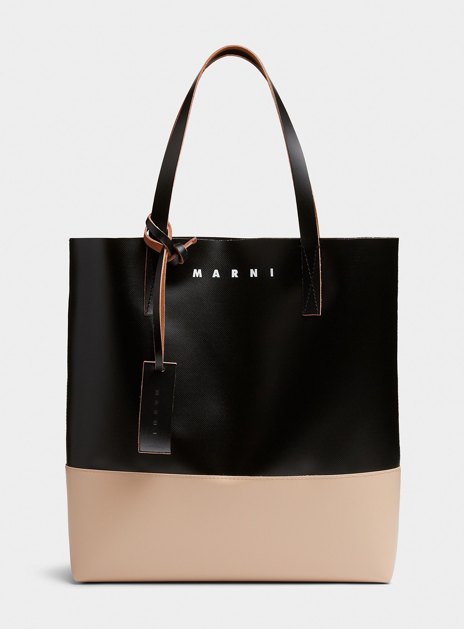 Marni Tribeca Two-tone Tote Bag In Black
