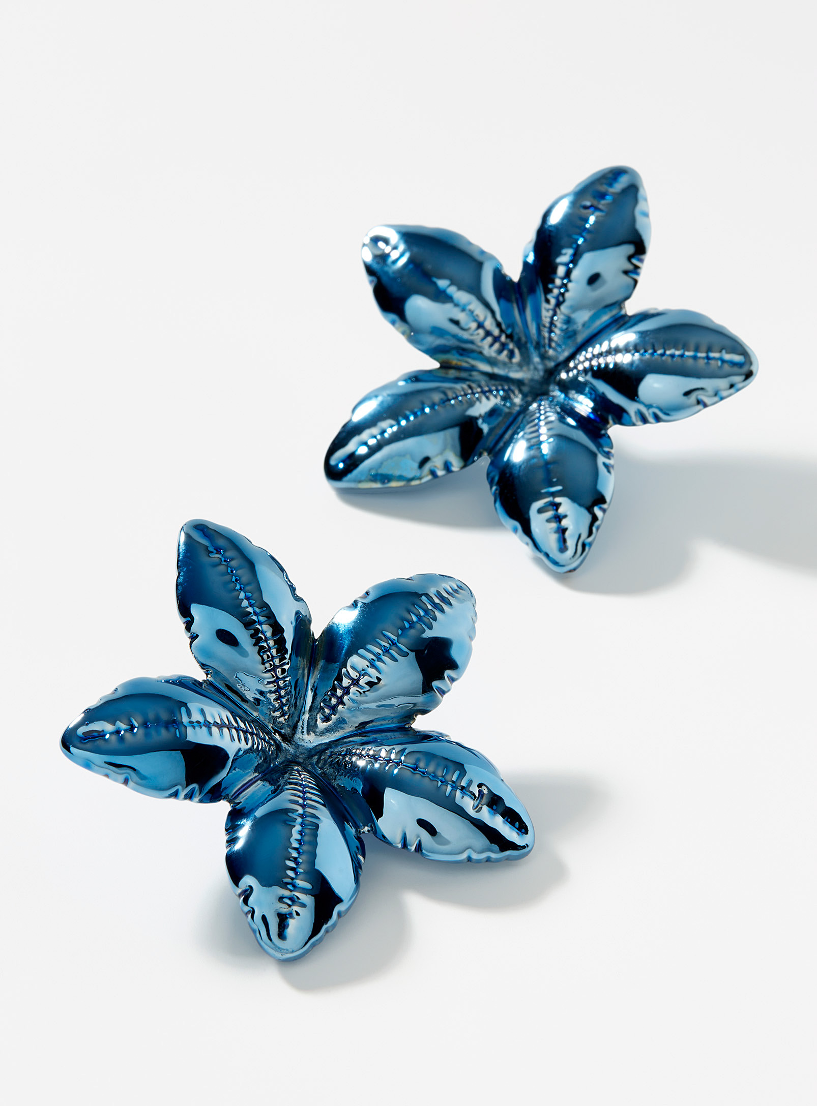 Marni Puffy Flower Earrings In Blue