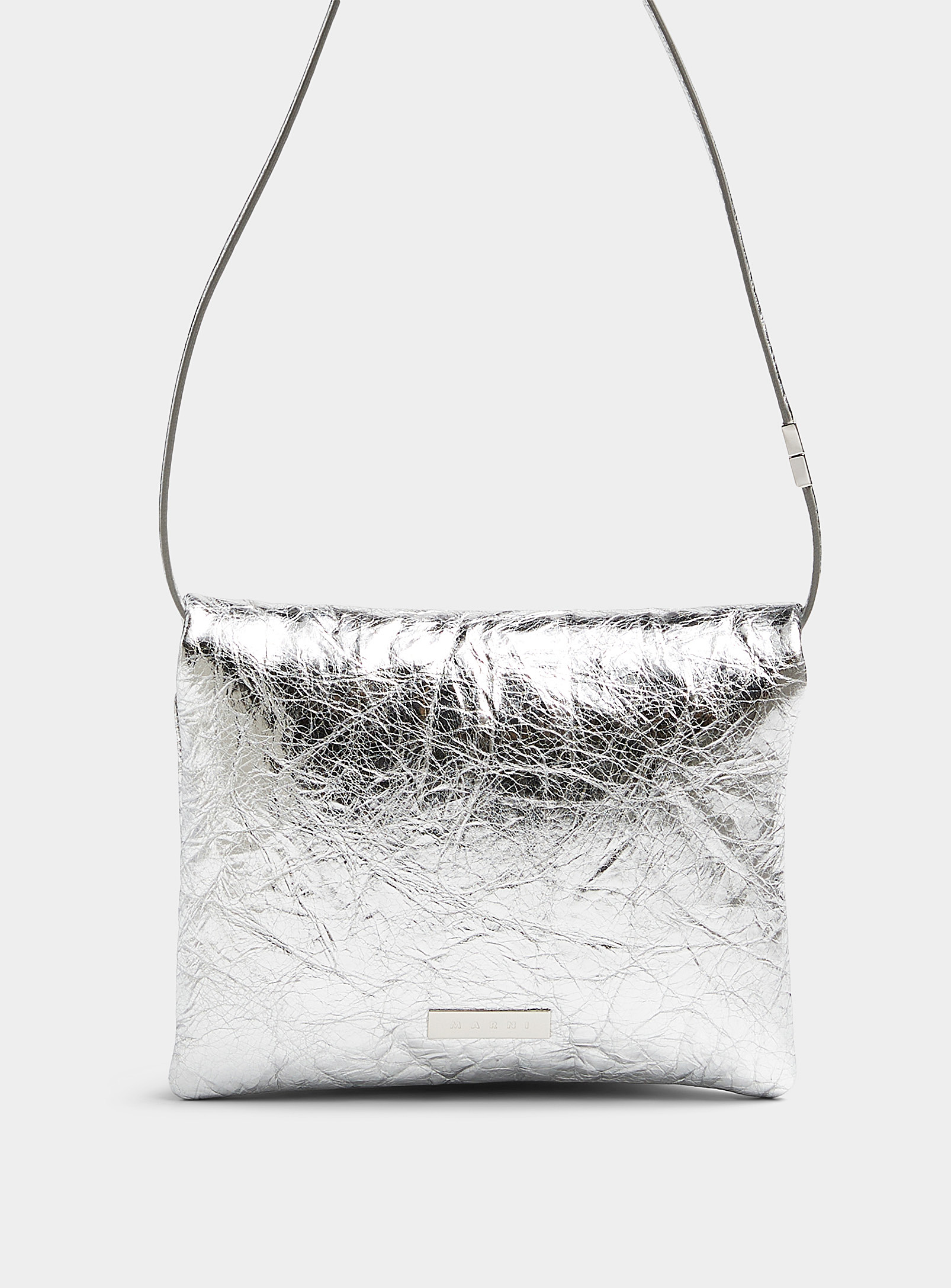 Shop Marni Prisma Small Silver Bag