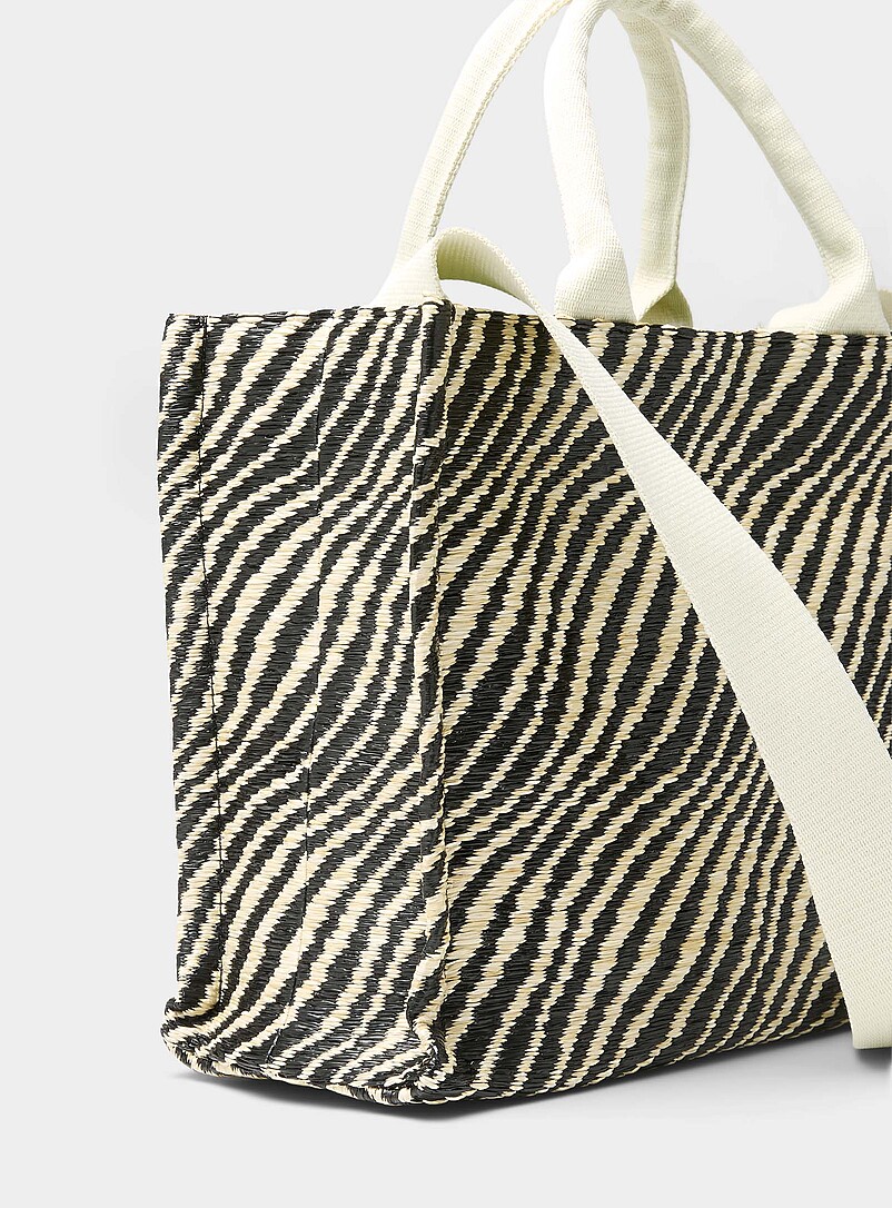 Little striped straw tote product image 2