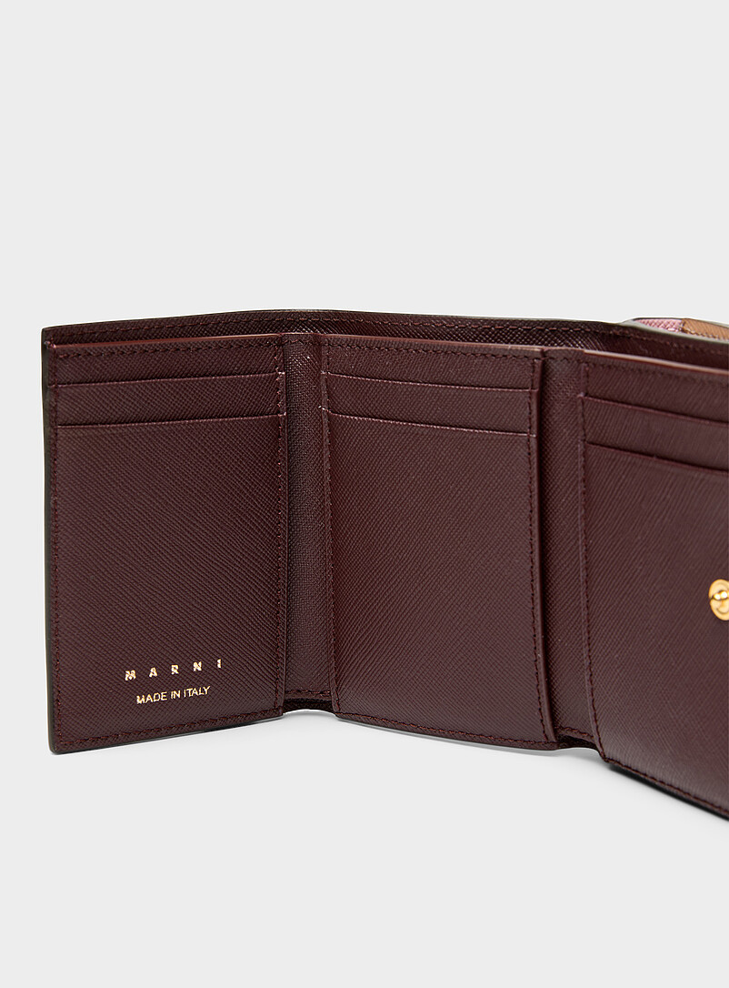 Tricolour leather folded wallet product image 2