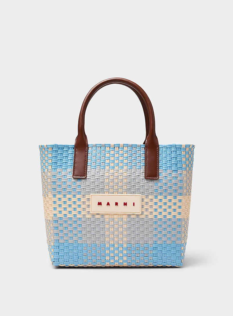 Colourful Basket-Knit Tote Bag