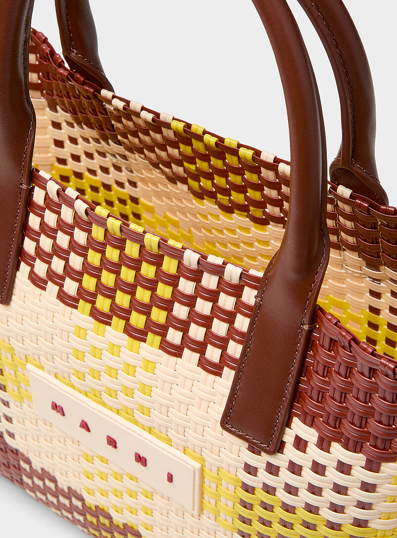 Colourful basket-knit tote bag product image 3