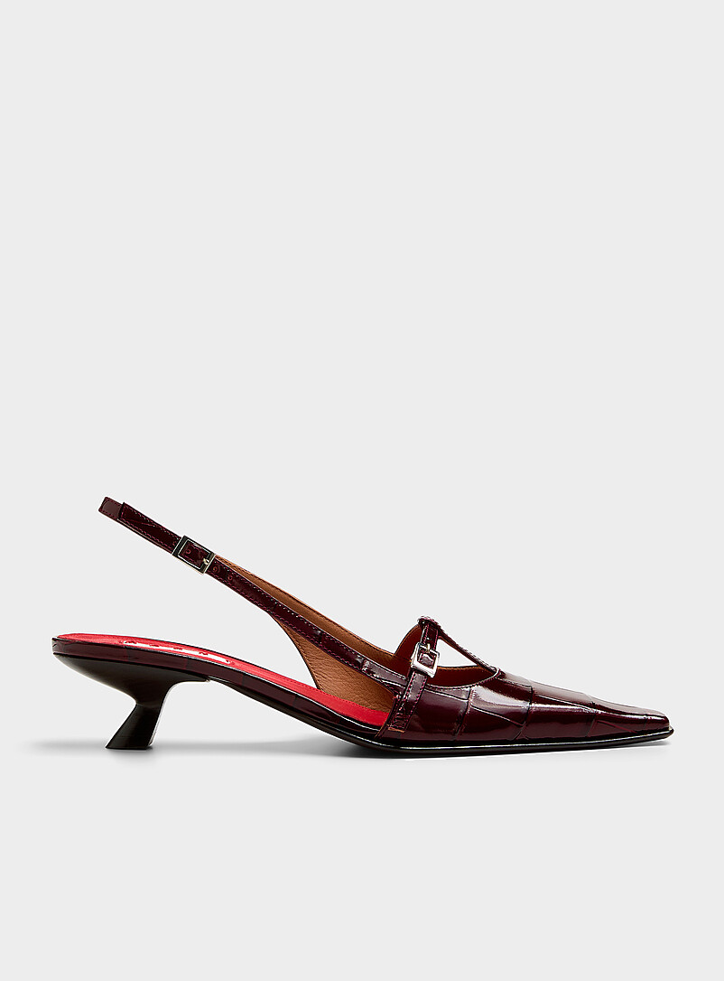 Kathy croc-effect leather slingback pumps Women product image (primary)