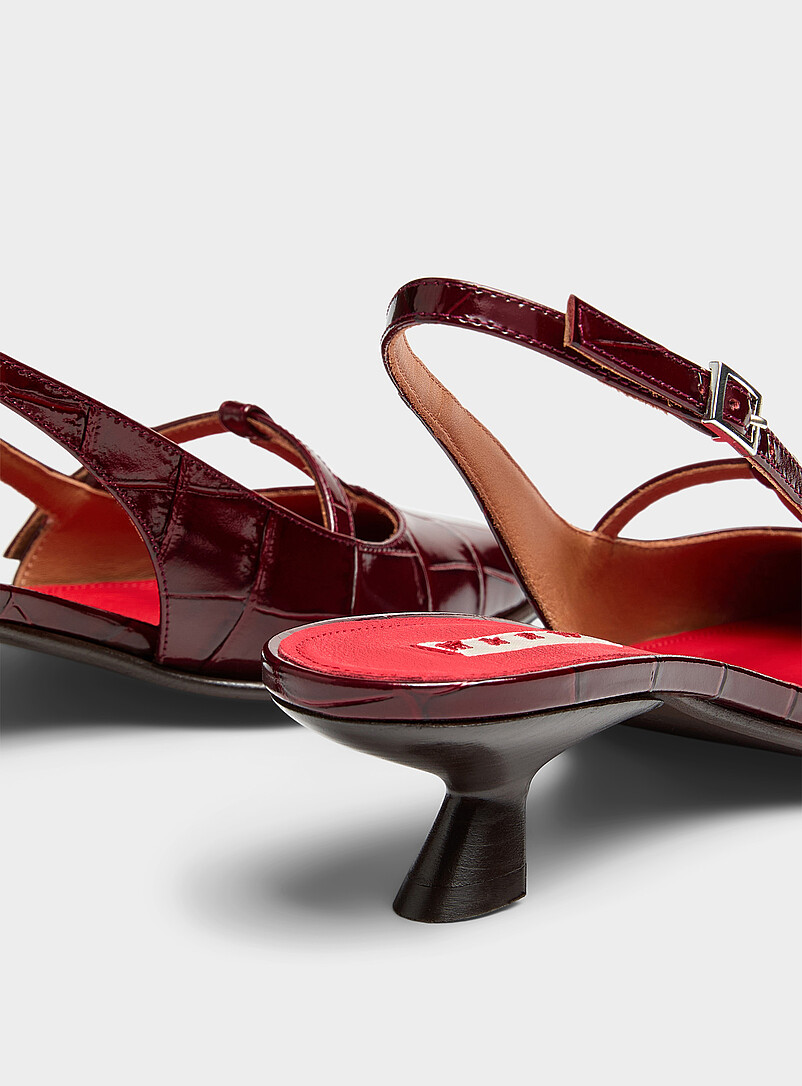 Kathy croc-effect leather slingback pumps Women product image 3