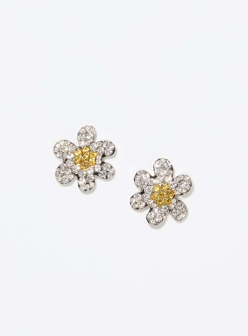 Rhinestone daisies earrings product image (primary)