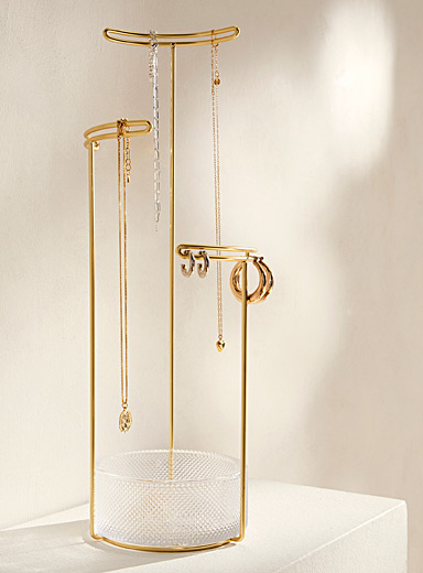 Gold and glass jewellery display rack | Umbra | | Simons