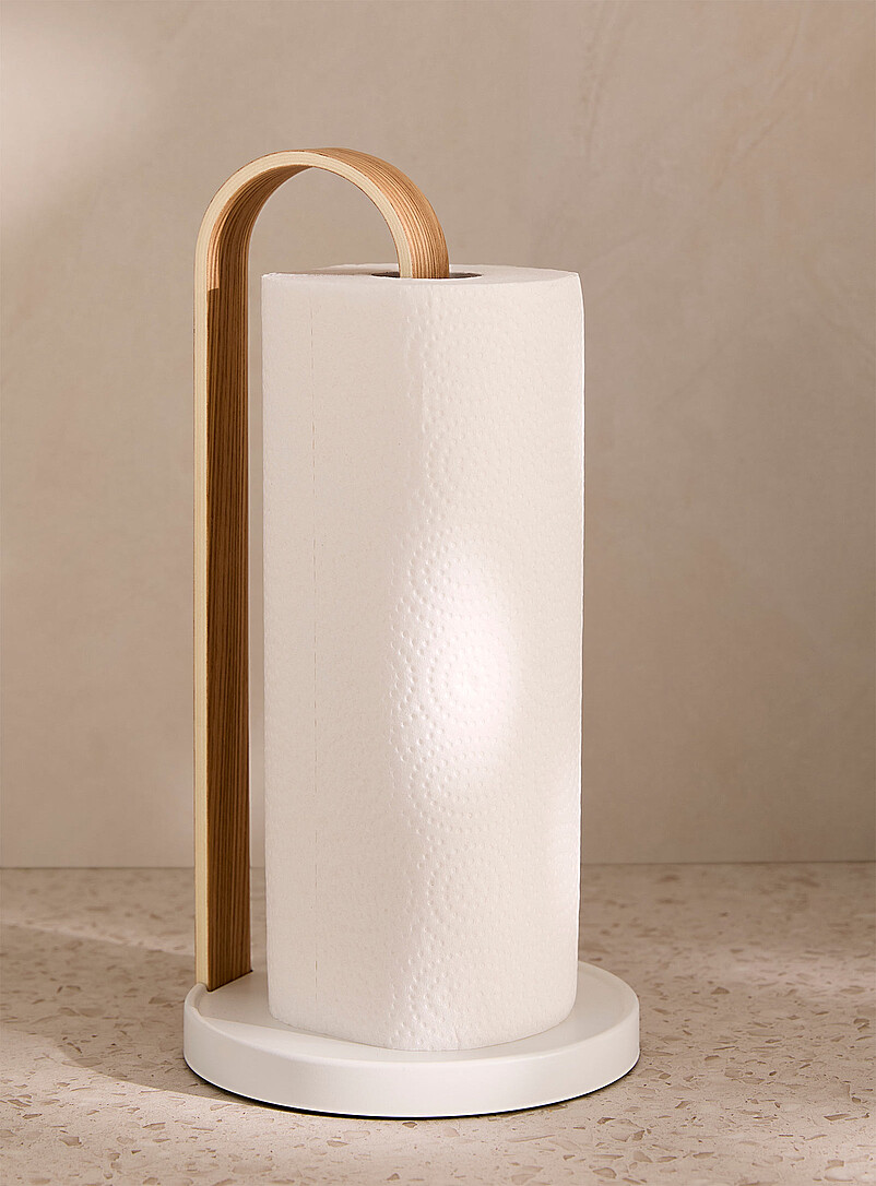 Porte-ustensiles De Cuisine Rustique En Bois Blanc Brekle – 16,5x34,3x11,4 Cm, 3 Compartiments, Couvercle Amovible - 3