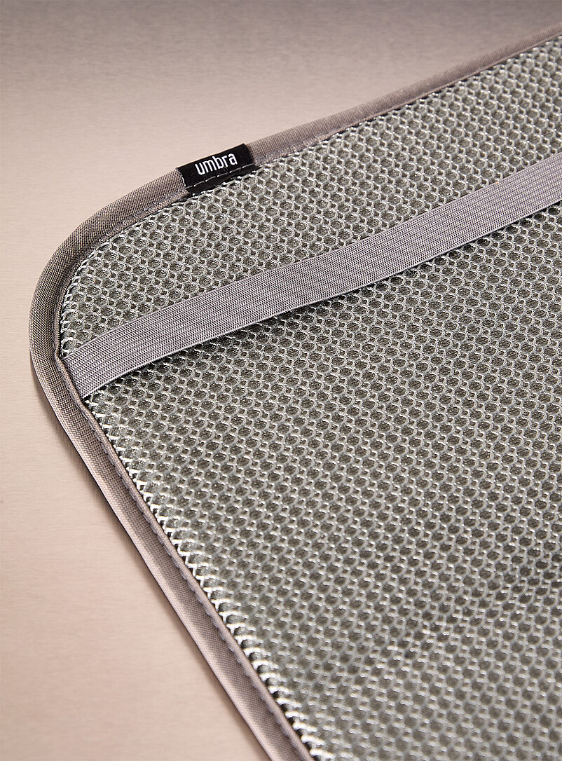 Umbra: Le tapis de s&eacute;chage &agrave; vaisselle gris avec support Charbon