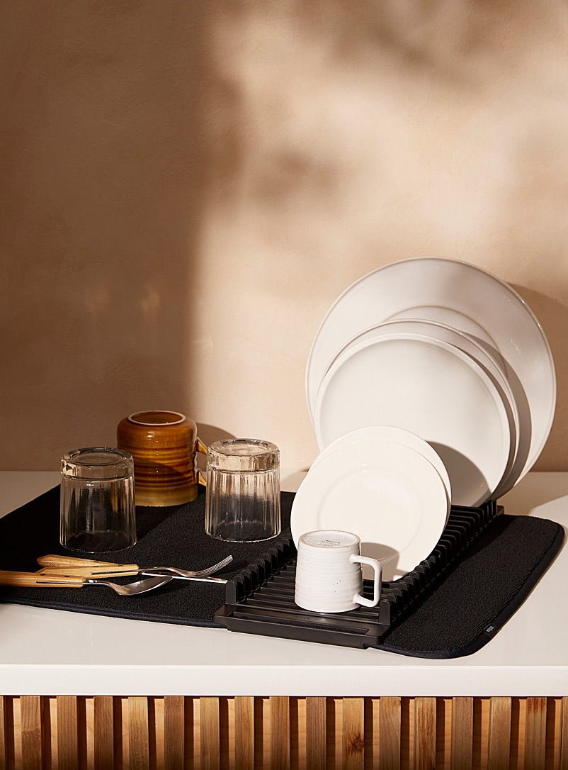Solid Dish Drying Mat With Rack