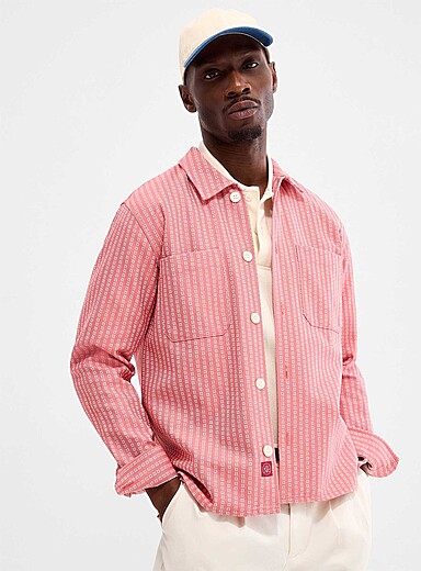 La surchemise minicarr&eacute; jacquard