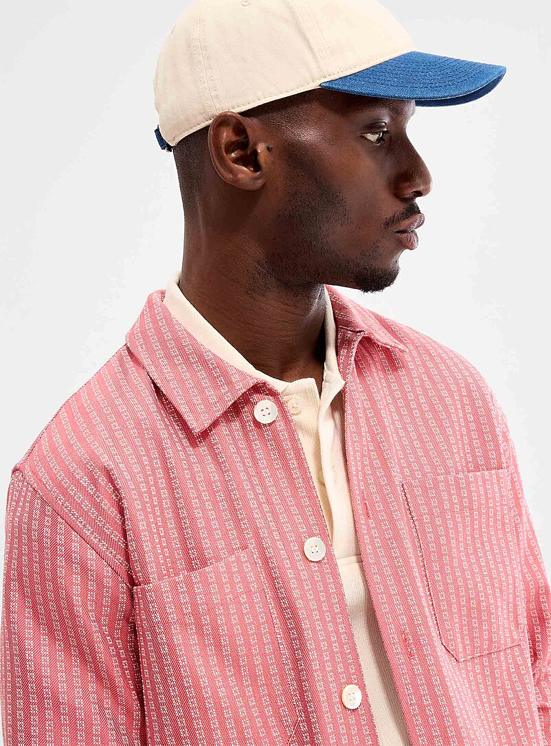 トップス DOUBLE W0041- mini check shirt - OVY Jacquard mini-check overshirt | Outclass | Shop Men's Patterned