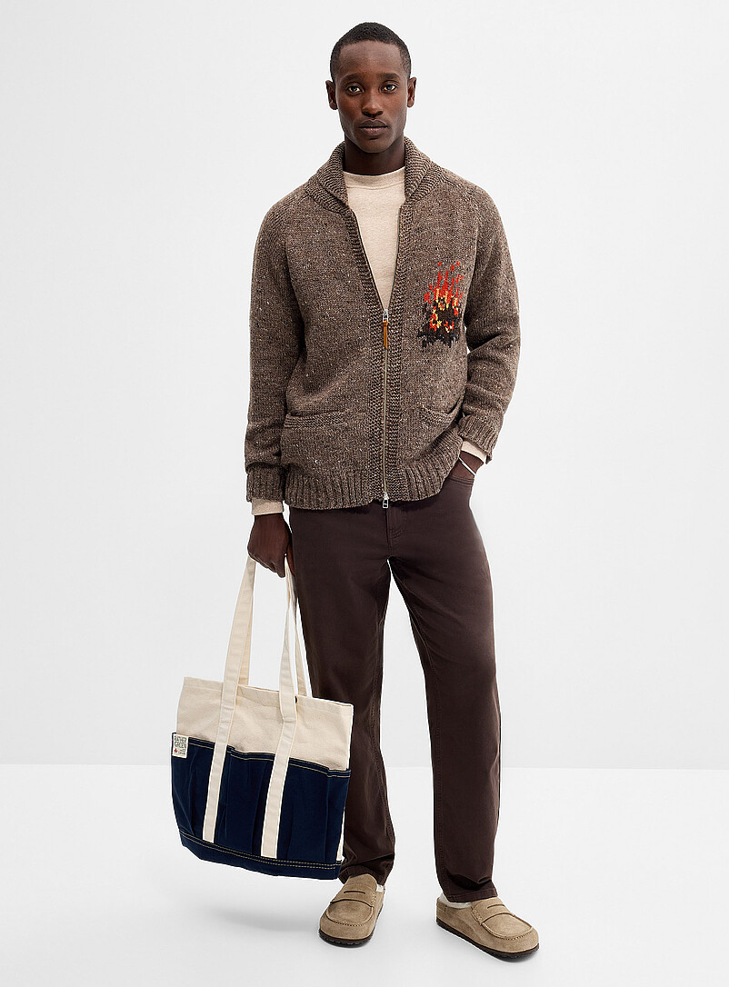 Woodland jacquard zipped cardigan | Outclass | Shop Men's Shawl