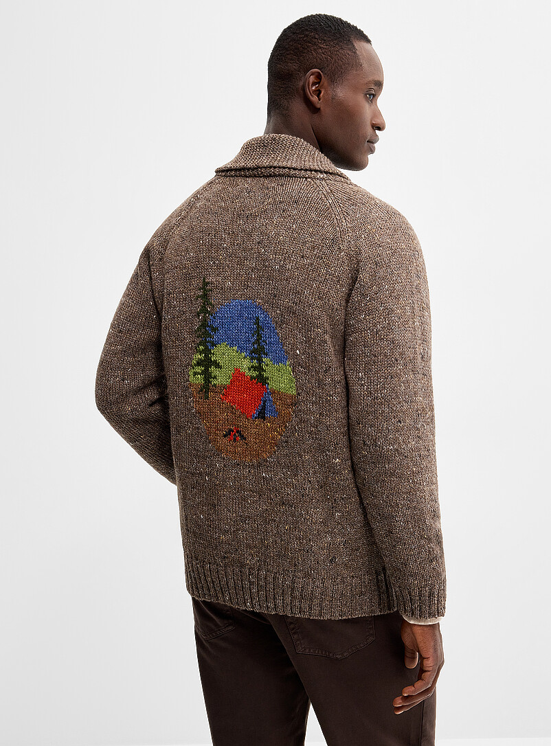 Woodland jacquard zipped cardigan | Outclass | Shop Men's Shawl