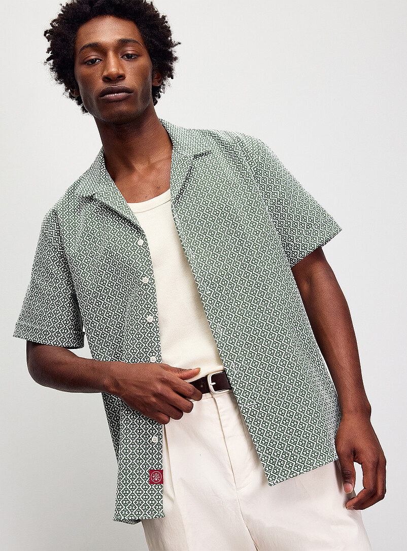 Mosaic Jacquard Knit Shirt